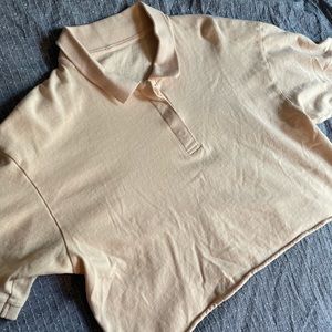 AE Cropped Polo Shirt in Peach